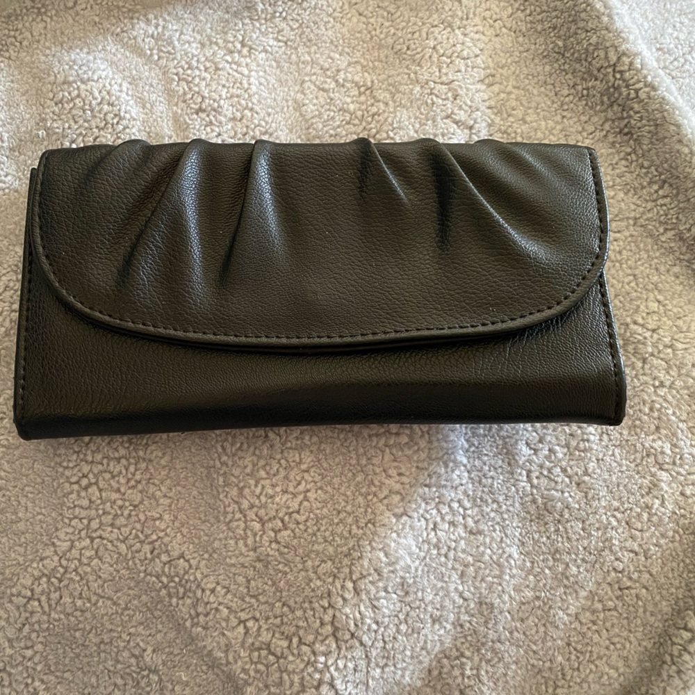 Black faux leather wallet